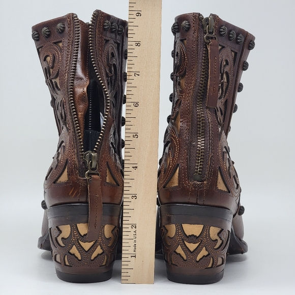 Ariat Diva Western BootCognac Full Grain Leather Zipper Shaft Women's Size 9.5 B - Picture 7 of 14